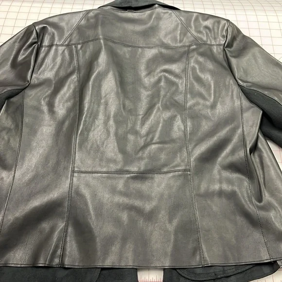 BAGATELLE Faux Leather & Suede Waterfall Minimalist Rib SLV Urban Chic Jacket 2X - Picture 8 of 16
